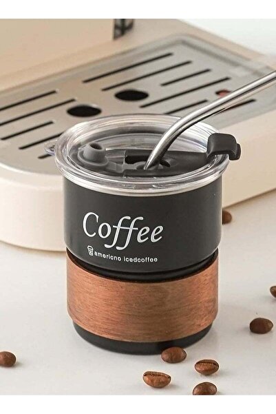 Arabest كوب معزول حراريًا سعة 300 مل مع غطاء وماصة، كوب قهوة، مصنوع من الفولا...