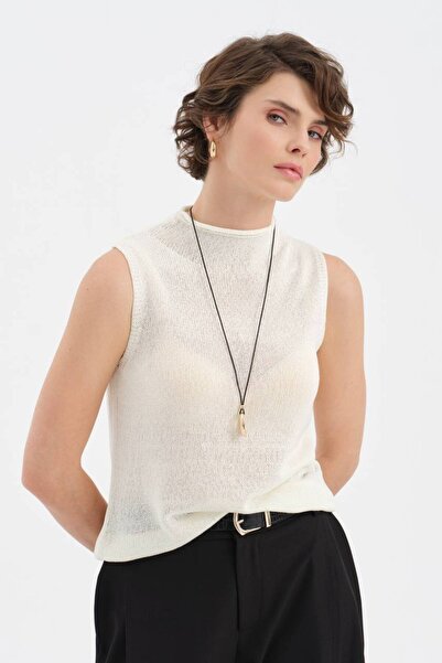 tw3 Γυναικεία αμάνικη μπλούζα με σχέδιο γιακά