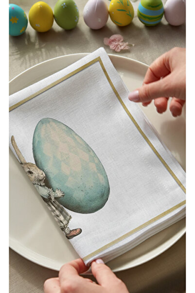Markaev Easter Rabbit Cotton Piece 6-Piece Napkin Set