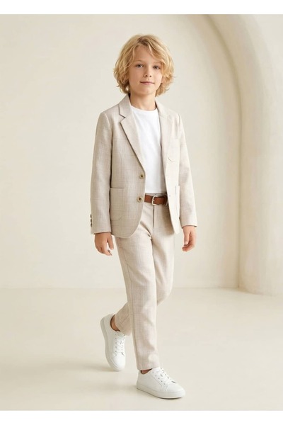 Ozmoz By Mukadder Özden %100 Pamuk Klasik Yazlık Krem Erkek Çocuk Ceket