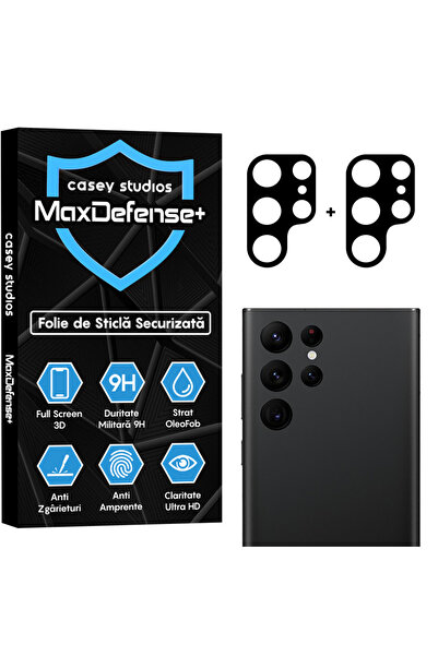 Casey Studios Set 2x Folie Camera Samsung Galaxy S22 Ultra, Anti Zgarieturi, ...