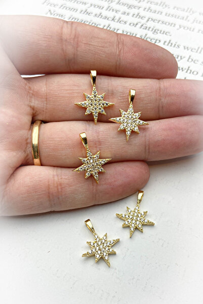 roshel Zirkon Taşlı Kuzey Yıldızı Kolye & Küpe ve Takı Ucu, 2 Farklı Kaplama ...