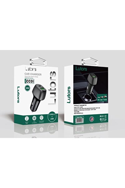 lutors شاحن سيارة سريع بقدرة 38W من لوترس