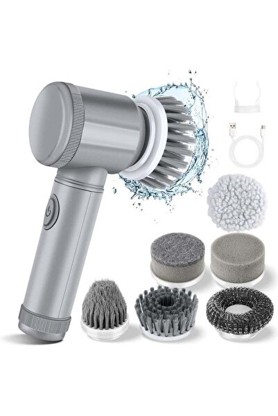 Arabest ليفة تنظيف كهربائية دوارة، ليفة استحمام، ليفة كهربائية، مزودة بـ 6 رؤ...