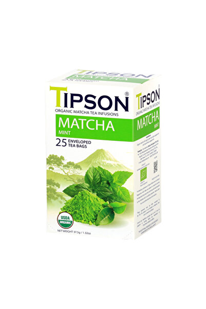 Tipson Ceai Matcha Mint, 25 Pliculețe