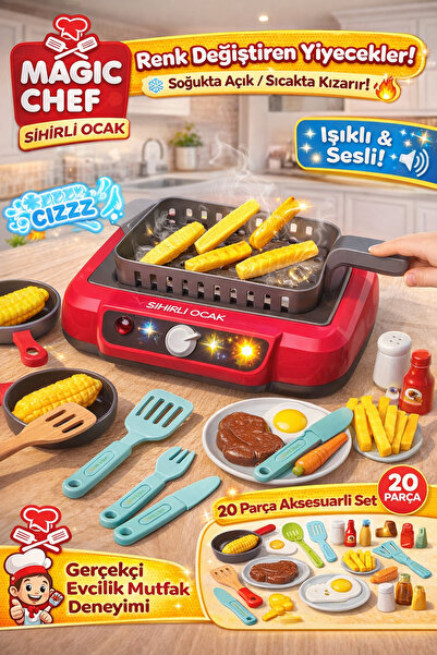 YILDIRIM OYUNCAK Renk Değiştiren İnteraktif Sihirli Ocak Işıklı Sesli Evcilik...