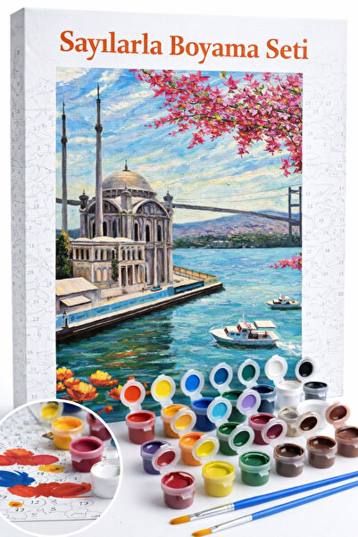 Aren Design Sayılarla Boyama Çerçeveli Hobi Seti Numaralı Tuval Fırça Boya Da...