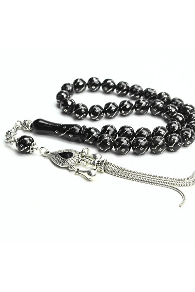 HÜNERTAŞ Quadruple Spiral Pyramid Oltu Stone Rosary