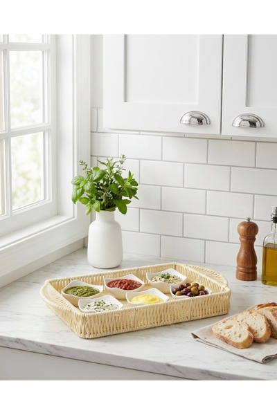 Mebey Home Sunumluk Hasır Tepsi 35x20