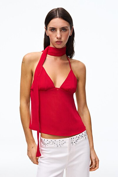 Bershka Fular detaylı askılı top