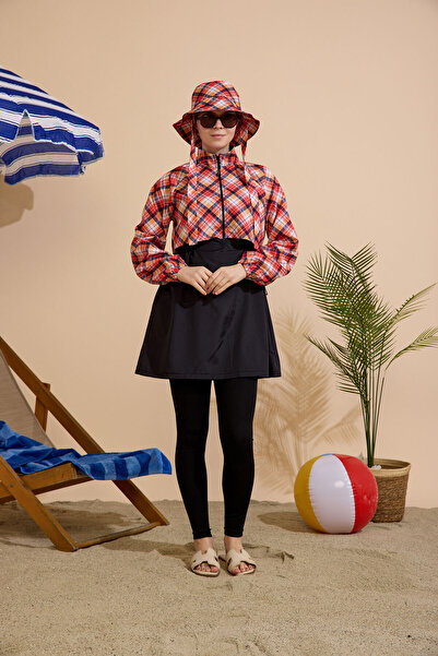 GAVLİA Women's Hijab Swimsuit Set of 5 with Half-Zip Closure..