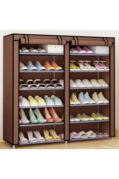 Arabest 6 Tier Shoe Rack Organizer, Double Rows 12 Lattices Shoe Cabinet Stor...