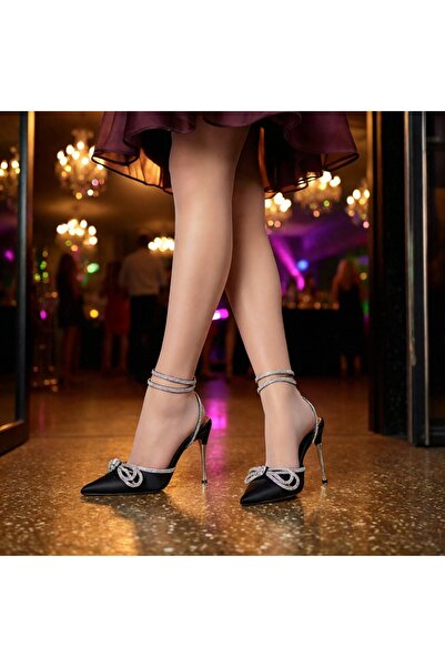 OEM Pantofi decupați cu aspect satin și toc stiletto pentru damă, model versa...