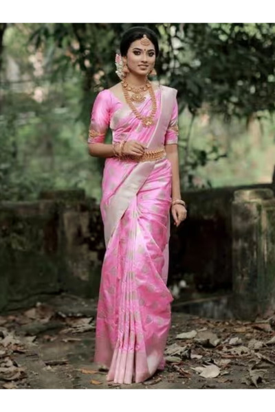 MYSMAR Pink Silk Saree - MAF3069 | Pink