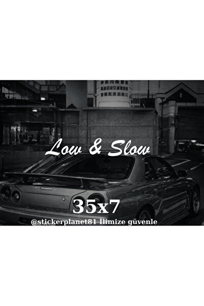 AlpiLeo Low & Slow Car Window Sticker 35X7 cm Vehicle Lettering Modified Tuni...