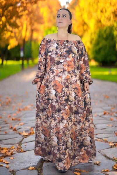 yagmurberen Çi̇çek D Patterned Madonna Collar Sleeve with Elastic Pocket Pock...