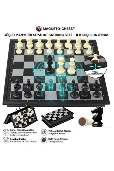 LRS STORE Mıknatıslı Satranç Takımı Manyetik Satranç Seti Chess Set 25cm2 yük...