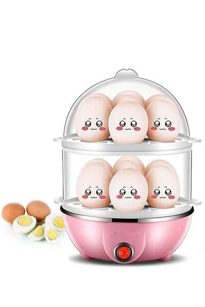 Arabest 350W Electric Egg Cooker, 14-Egg Capacity Double-Layer Steamer with A...