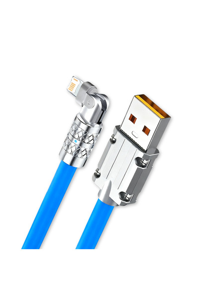 Choice4 1m Blue 180 Degree Rotation USB Fast Charge Cable For iPhone X XR XS ...