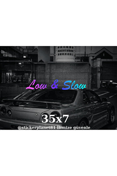 AlpiLeo Low & Slow Car Window Sticker 35X7 cm Vehicle Lettering Modified Tuni...
