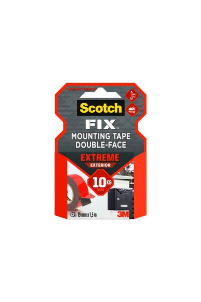Scotch Bandă dublu adezivă pentru montare exterioară, 19 mm x 1,5 m, Scotch-Fix™