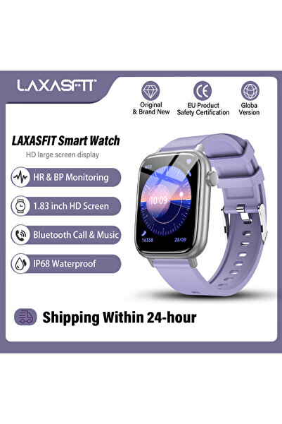 choice2 ساعة ذكية جديدة LAXASFIT باللون الأرجواني مع خاصية التحدث عبر البلوتو...