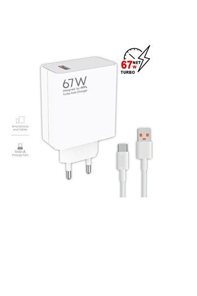 Mobilite Gerçek Güç 67W Redmi Note/14/15 Pro ve Plus Uyumlu Turbo Şarj Saniye...