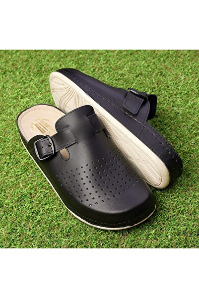 Tellus Men's Genuine Leather Clogs, Anatomical Insole, 30-09