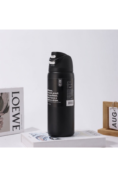 Klyte 24 Oz Insulated Water Bottle with Straw, Leakproof Sports Bottle, Non-S...