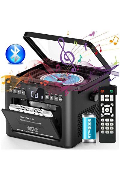 ASIV راديو محمول AM/FM ثنائي النطاق، مشغل كاسيت وأقراص مدمجة، مكبر صوت بلوتوث...