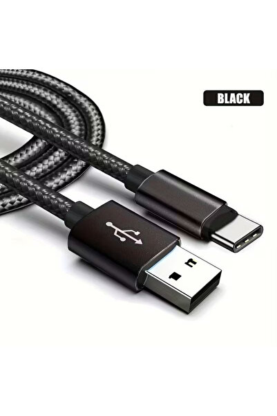 Choice11 1m Black Type C USB Fast Charging Braided Cable For Honor Quick Char...