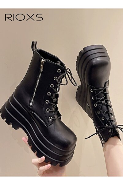 RIOXS Women's Platform Boots, Fashion Slater Combat Boot for Women, Round Toe...