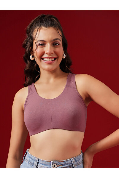 Clovia By Styli Purple Non-Padded Non-Wired Full Coverage Everyday T-Shirt Bra