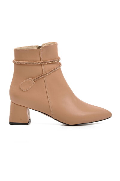 Aspor Nude Nut Polyurethane Women's Heeled Boots