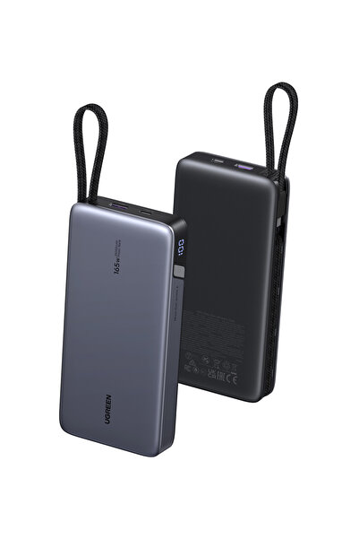 Ugreen Nexode 25.000 mAh 165W Akıllı Ekranlı, Dahili USB-C Kablolu, Hızlı Şarj Powerbank, 55995B