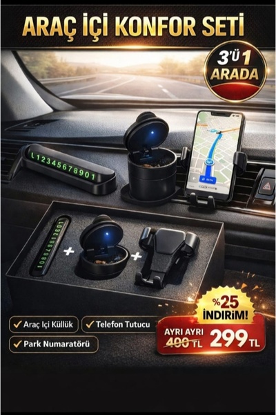 Home Car Interior Lighted Ashtray, Air Conditioner Phone Holder, Number Plate...