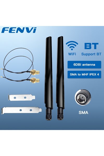 Choice FENVI 2PcsX6Dbi Antenna Set AX210 NGFF M.2 WiFi Card 2.4/5GHz Dual Ban...