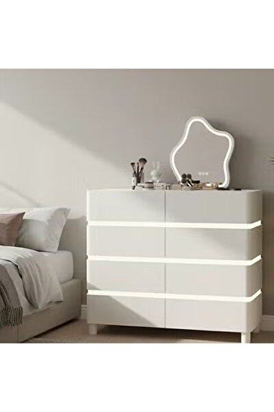 KEKE Elegant Smart Dressing Table with LED Mirror and Lights for Contemporary...