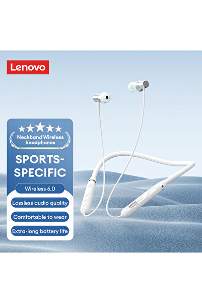 Choice1 Lenovo White Lightweight Y111 Neckband Wireless Headphones Bluetooth ...