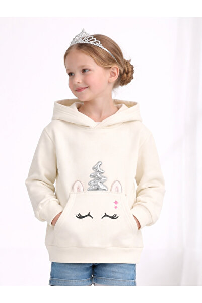 Casabony Детска памучна блуза с джоб „Еднорог кенгуру“