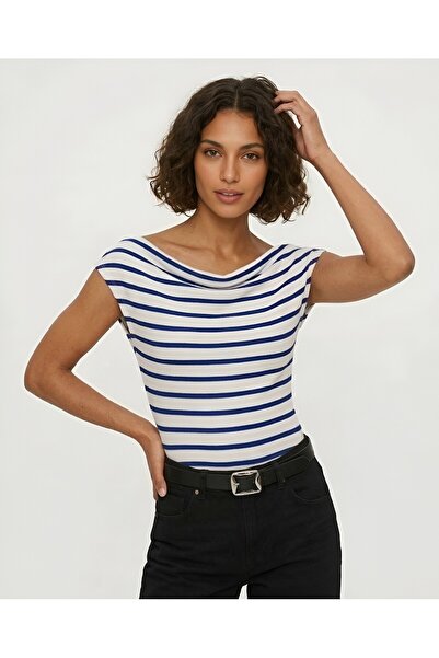 BLOUSE Kayık Yaka Dökümlü Bluz