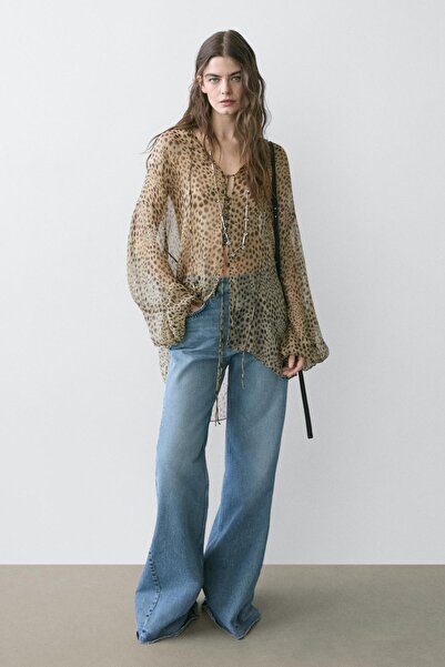 Massimo Dutti Floaty animal print blouse