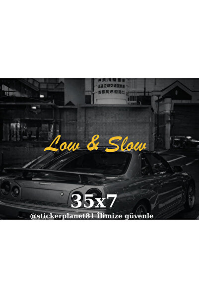 AlpiLeo Low & Slow Car Window Sticker 35X7 cm Vehicle Lettering Modified Tuni...
