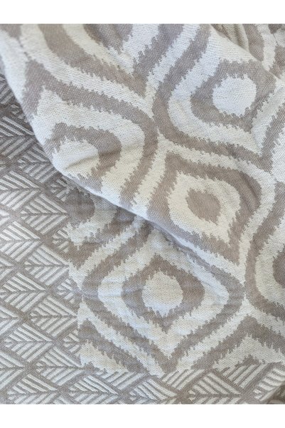 Ascotton 100% Cotton Woven Tv Blanket Si – 130X170 cm (Brown-Beige)