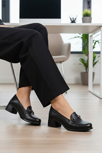 AYAKMOD Pantofi clasici cu toc pentru femei Premium Black piele naturală 44259 Z