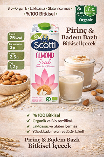 Scotti Almond Soul Bio Organik Badem & Pirinç Bazlı Bitkisel İçecek 1L