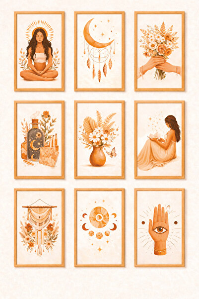 Hayat Poster Μποέμ αισθητικής μινιμαλιστική εμφάνιση 9 τεμαχίων πλαισίων για ...