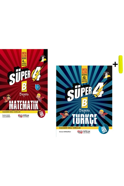 Nitelik Yayınları Nitelik 4.Sınıf Yeni Nesil Süper Matematik Ve Türkçe (B) So...