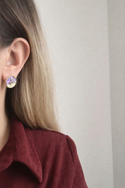 Nilsu Aksesuar Vintage Design Women's Earrings with Tulip Figures