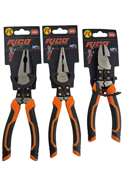 HAKTOR Profesyonel Rico Multi Pense Seti Çok Fonksiyonlu Pense Kargaburun Yan...